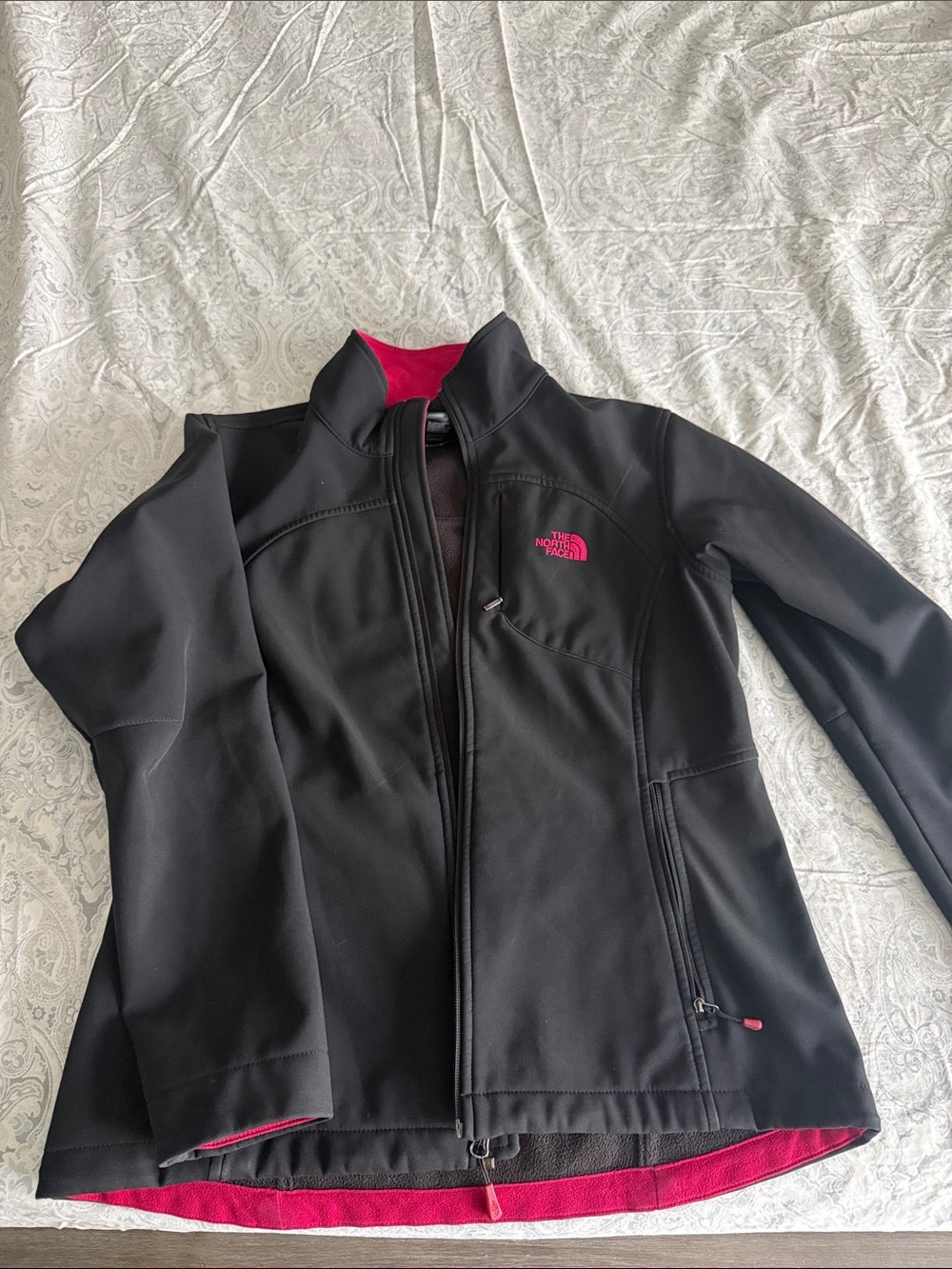 The North Face Women's Black Jacket with Pink Accents